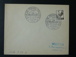 bicycle cycling Tour de France 1953 postmark on cover