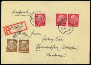 Croatia German Occupation Kopreinitz Registered Cover to Austria 1941 WWII