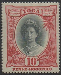 Tonga 1922 SG62 10d Queen Salote MH