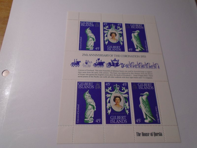 Gilbert Islands  #  312  MNH    Royalty   complete sheet