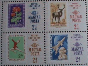 HUNGARY-1965 SC#B257b  STAMP DAY-STAMPS IN ORIGINAL COLORS MNH S/S VERY FINE