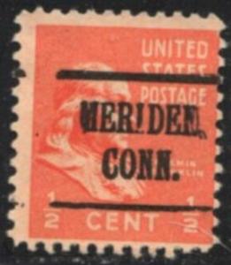 US Stamp #803x219 - Benjamin Franklin - Presidential Issue 1938 Precancel