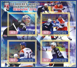 Stamps. Sports. Ice Hockey 2018 1+1 sheets perforated