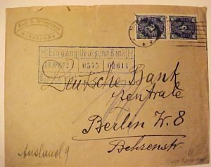 GERMANY INFLATION DOUBLE #209WB CAT 340 EURO (=$390.00)