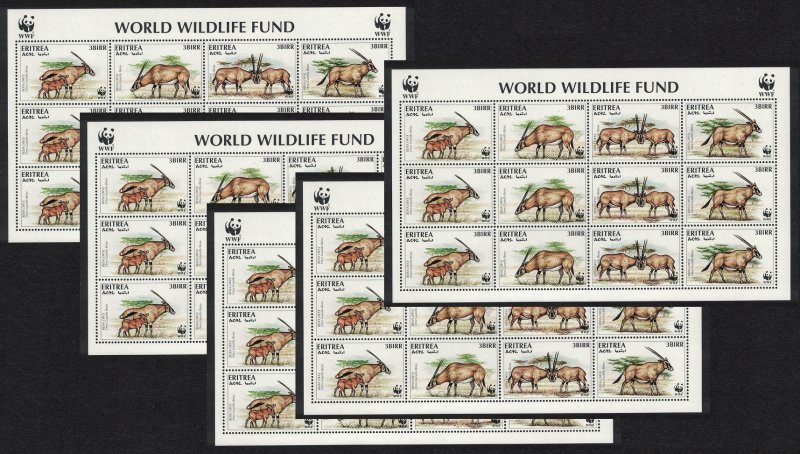 Eritrea WWF Beisa Oryx 5 Sheetlets A 1996 MNH SC#261 a-d SG#319-322 MI#87-90