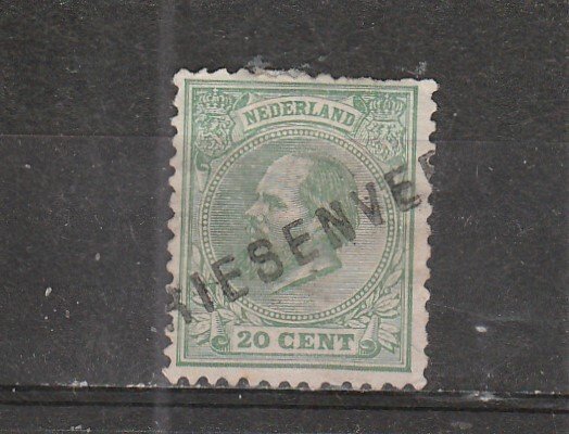 Netherlands  Scott#  28  Used  (1872 King William III)