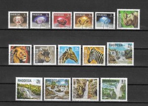 RHODESIA 1978 SG 555/569 USED