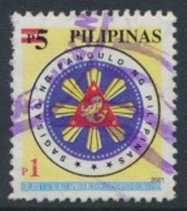 Philippines Sc# 2835 Used  surcharge OPT Red   Seal   inscribed 2001   see de...