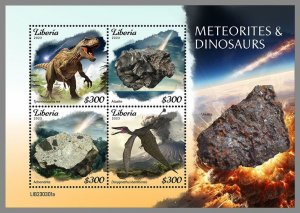 LIBERIA 2023 MNH Meteorites & Dinosaurs M/S #301a