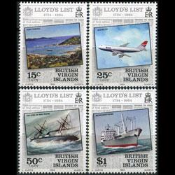 VIRGIN IS. 1984 - Scott# 466-9 Lloyd List Set of 4 NH