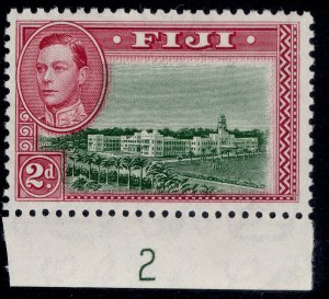 FIJI GVI SG255a, 2d green & magenta, LH MINT. CONTROL