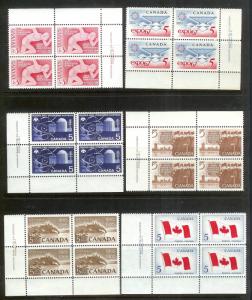 CANADA (223) Inscription Blocks/Field Sheet Blocks ALL Mint Never Hinged FV=C$73