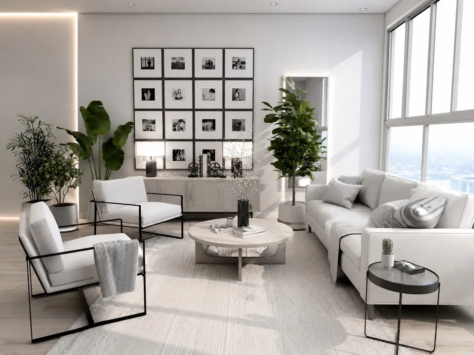 Modern Minimalist — Cool, spare, bright