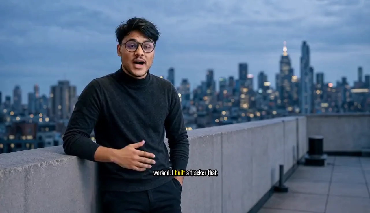 Hisham speaking to camera in one location after another, every scene generated by an AI agent