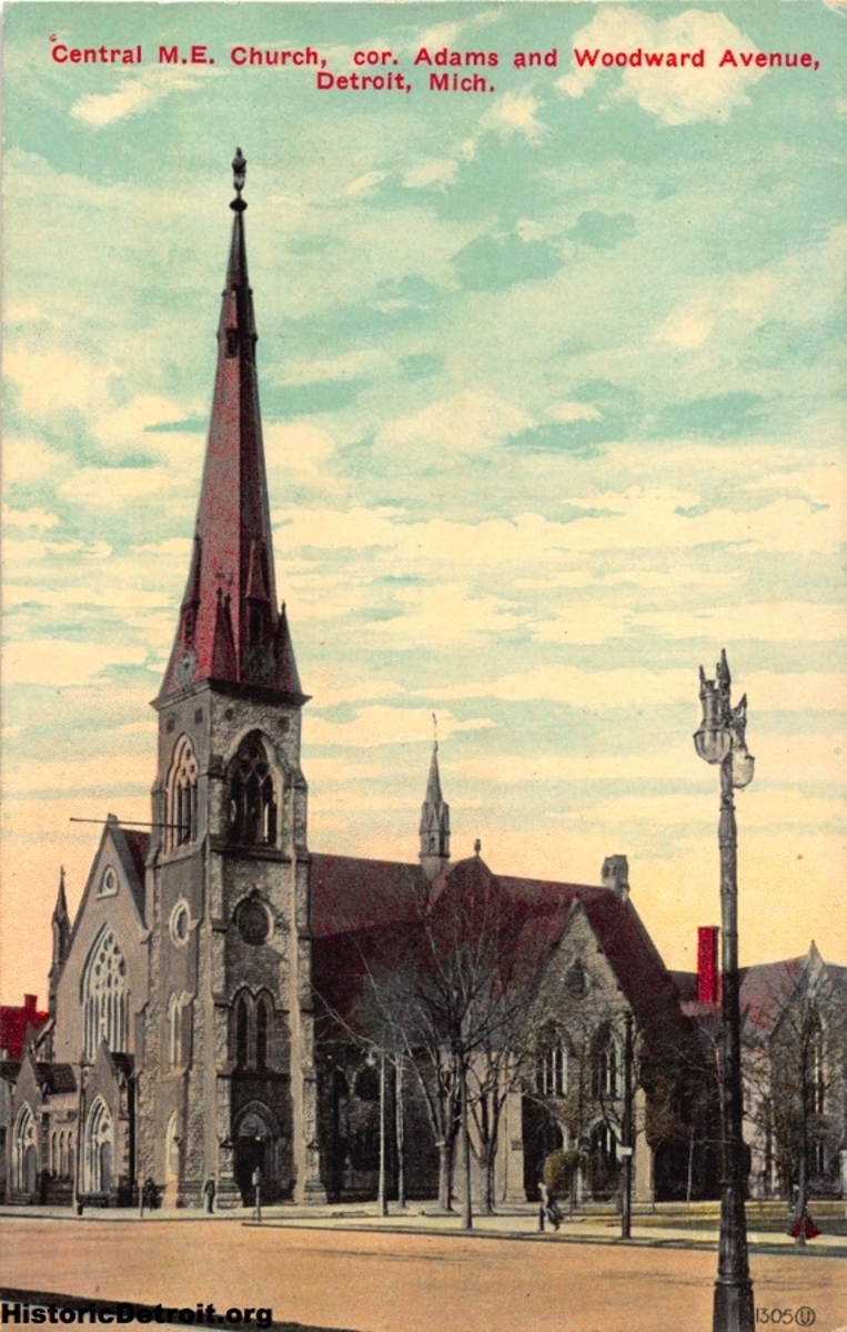 Central United Methodist Church Postcards Historic Detroit   Full Gcp000297 