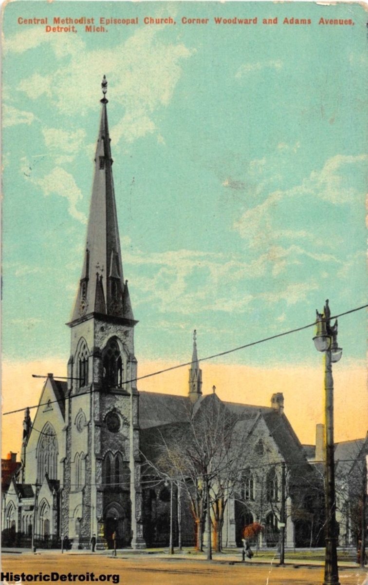 Central United Methodist Church Postcards Historic Detroit   Full Gcp000298 