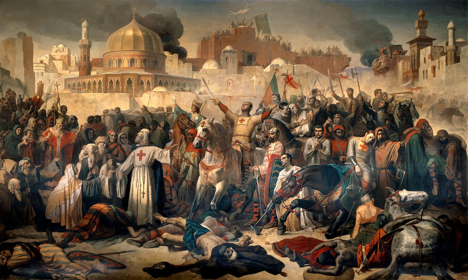 Taking of Jerusalem by the Crusaders by Emile Signol, 1847