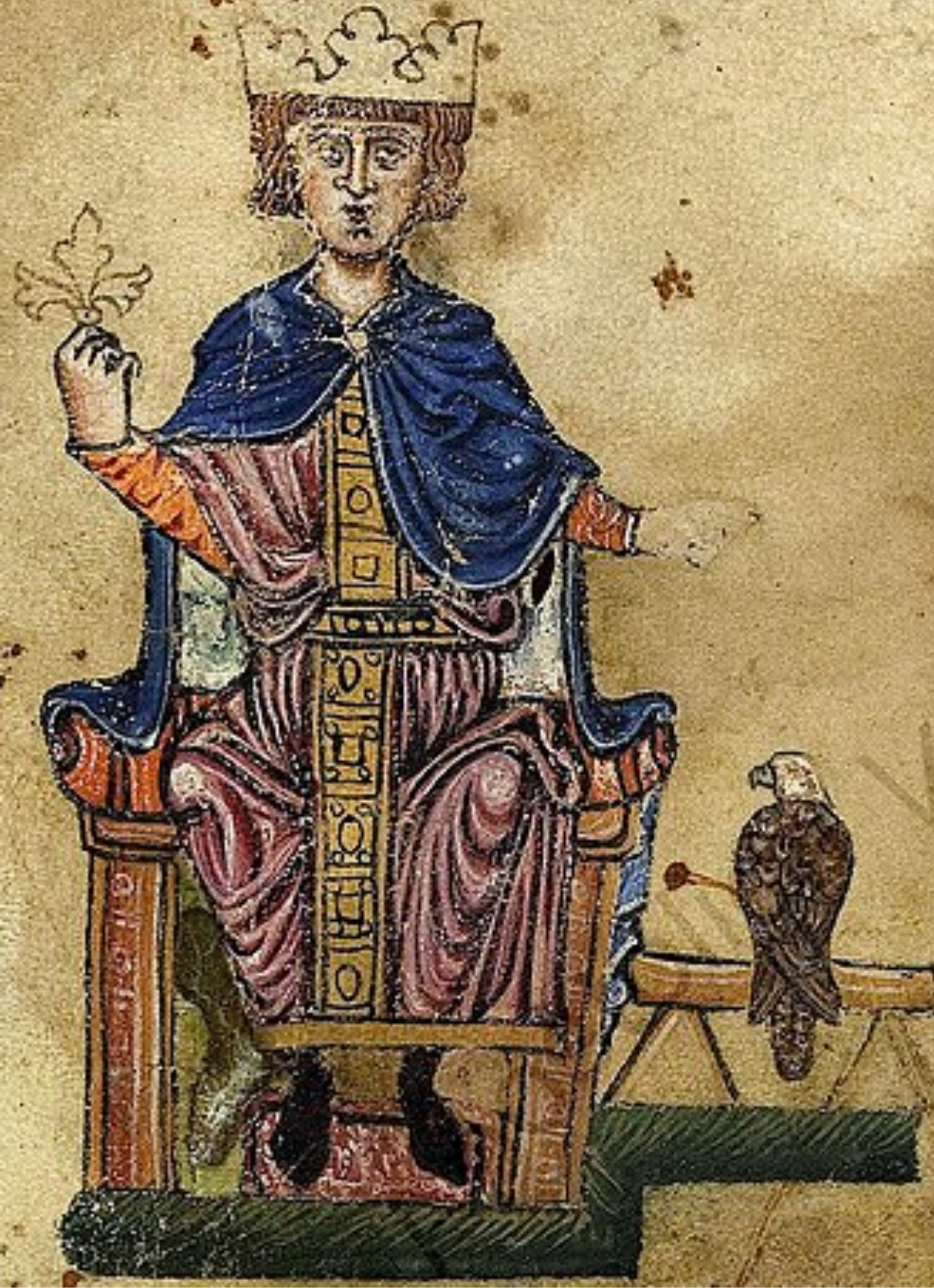 Painting of Emperor Frederick II Holy Roman Empire and an eagle
