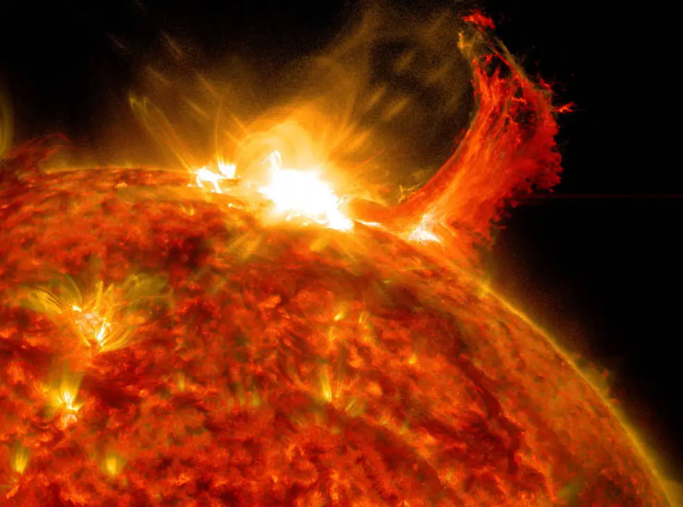 NASA’s Solar Dynamics Observatory captured this image of a solar flare on Oct. 2, 2014