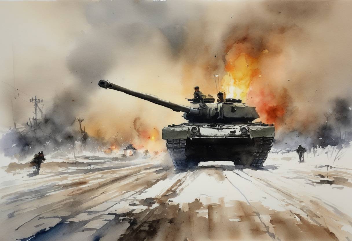Watercolor painting based depiction of North Korea announced it had entered a 'state of war' with South Korea, as tensions escalated on the Korean Peninsula. (2013)