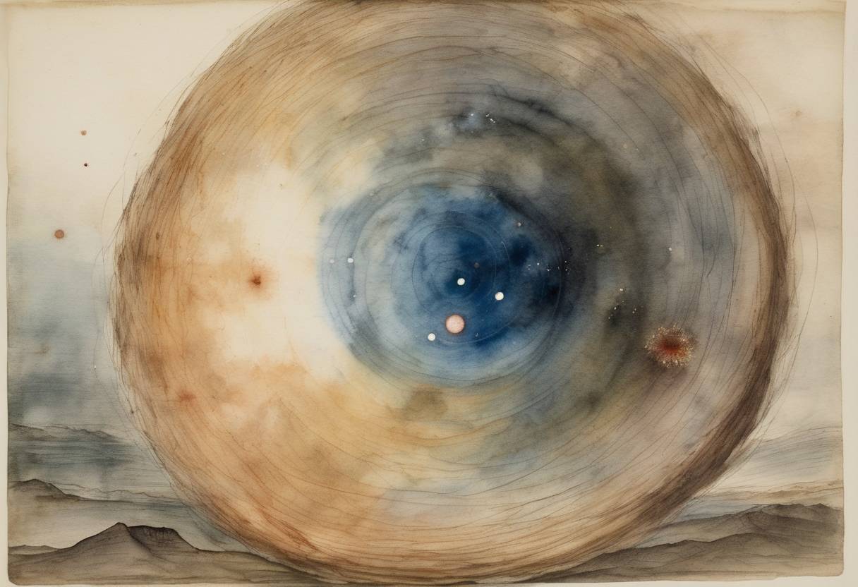 Watercolor painting based depiction of Astronomer Tycho Brahe made observations of a supernova now known as SN 1572, one of the major events in early modern astronomy. (1572)