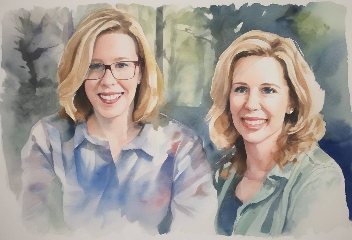 Watercolor painting based depiction of Two journalists, Alison Parker and Adam Ward, were shot and killed during a live television broadcast in Moneta, Virginia. The gunman, a former colleague, later died by suicide. The incident sparked discussions on gun violence and workplace safety. (2015)