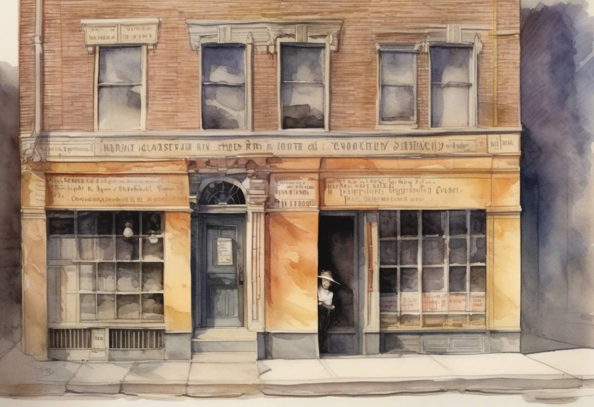 Watercolor painting based depiction of Margaret Sanger opened the first birth control clinic in the United States in Brooklyn, New York, which led to her arrest for distributing information on contraception. (1916)