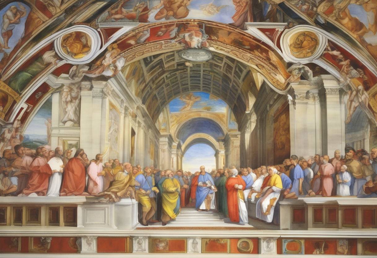 Watercolor painting based depiction of The Sistine Chapel was consecrated by Pope Sixtus IV. (1483)