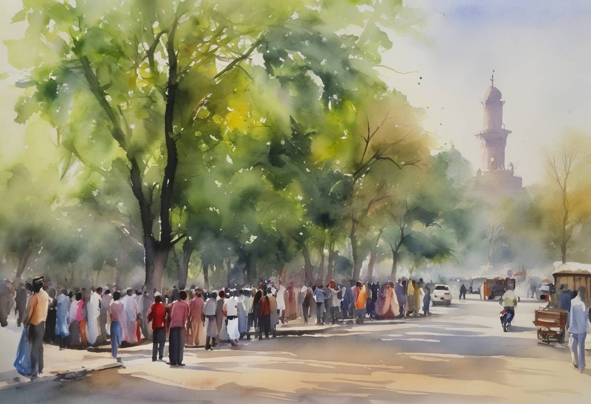 Watercolor painting based depiction of A suicide bomb attack occurred in the city of Lahore, Pakistan, targeting Christians celebrating Easter in a park. The attack resulted in significant casualties. (2016)
