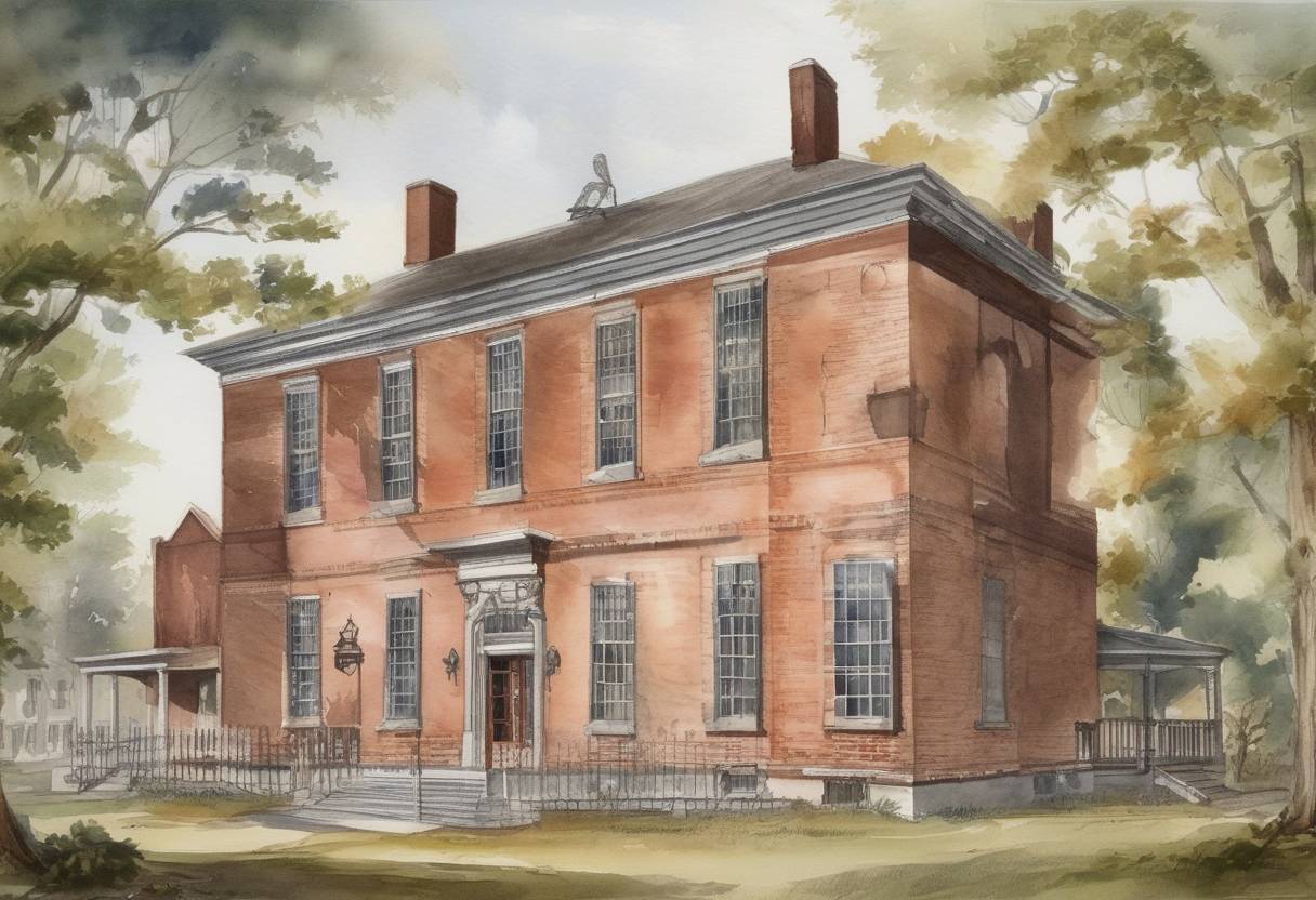 Watercolor painting based depiction of The oldest musical organization in the United States, the Stoughton Musical Society, was founded. (1786)