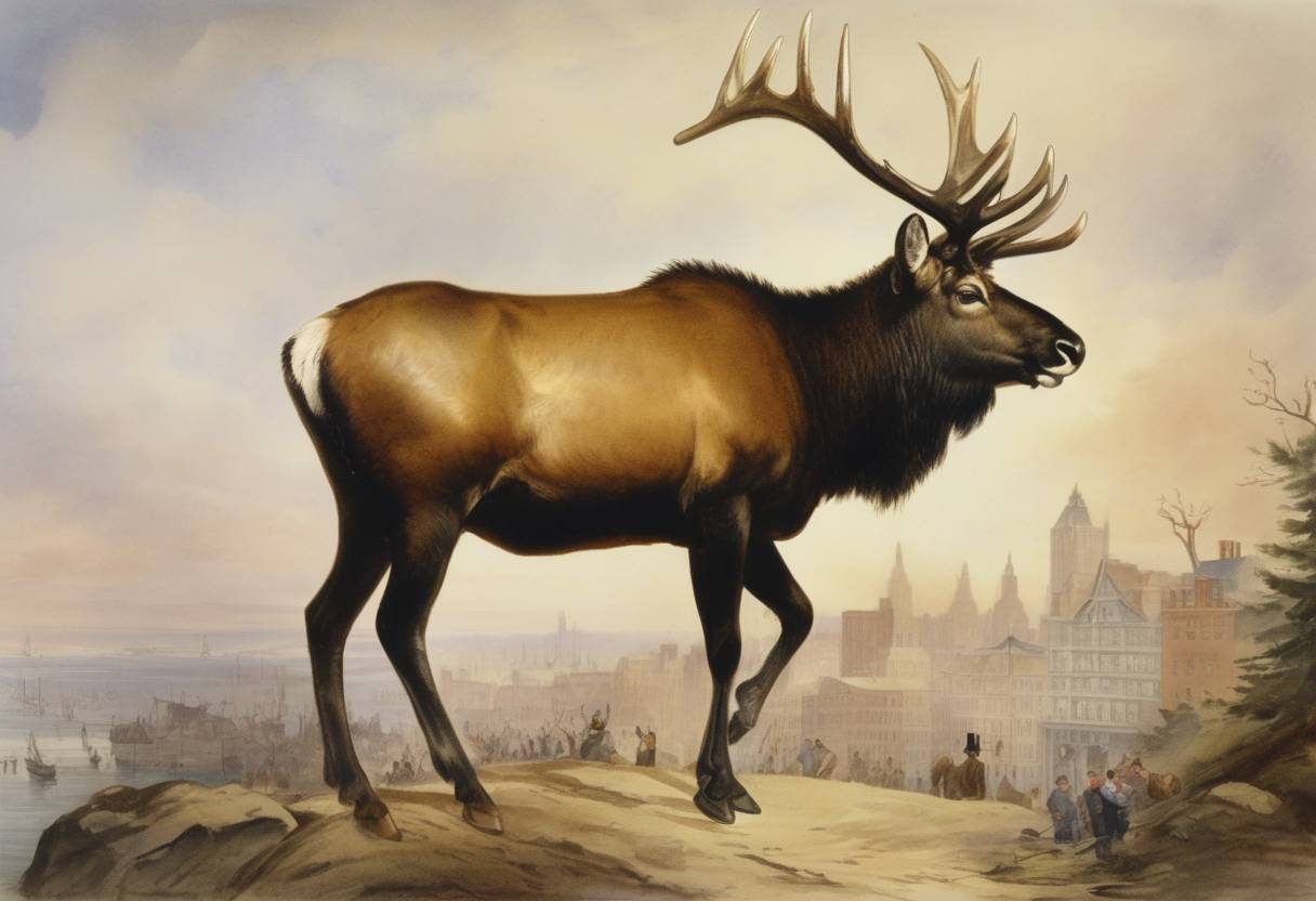 Watercolor painting based depiction of The Benevolent and Protective Order of Elks was formally incorporated in New York, United States, becoming one of the oldest fraternal orders in the country. (1876)