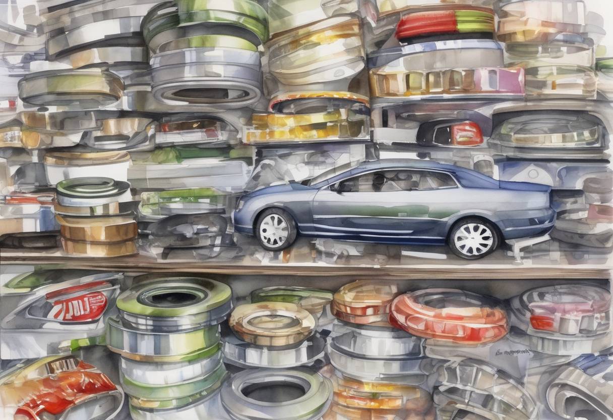 Watercolor painting based depiction of The European Union imposed a record fine of €1.7 billion on a group of companies for operating a cartel in the automotive industry, specifically in the market for automotive bearings. (2013)