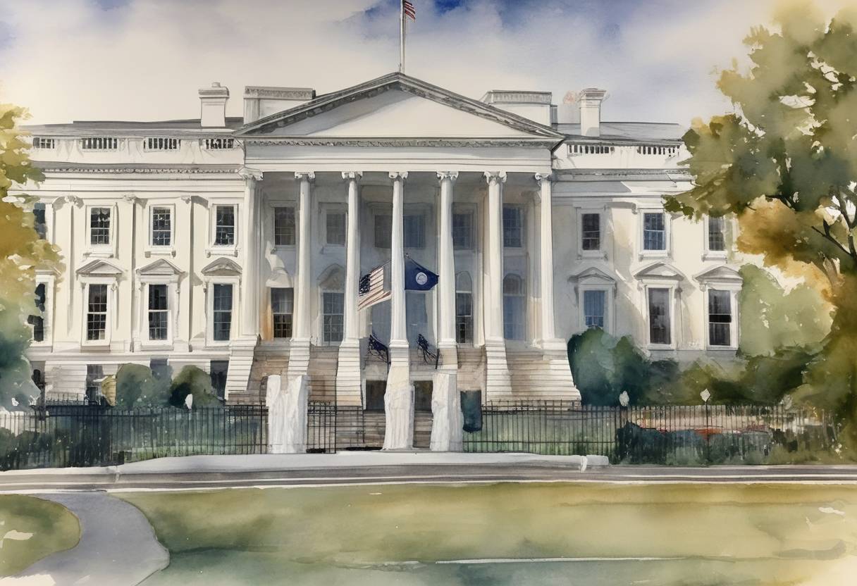 Watercolor painting based depiction of The United States General Services Administration (GSA) formally recognized Joe Biden as the apparent winner of the 2020 presidential election, allowing the transition process to begin. (2020)