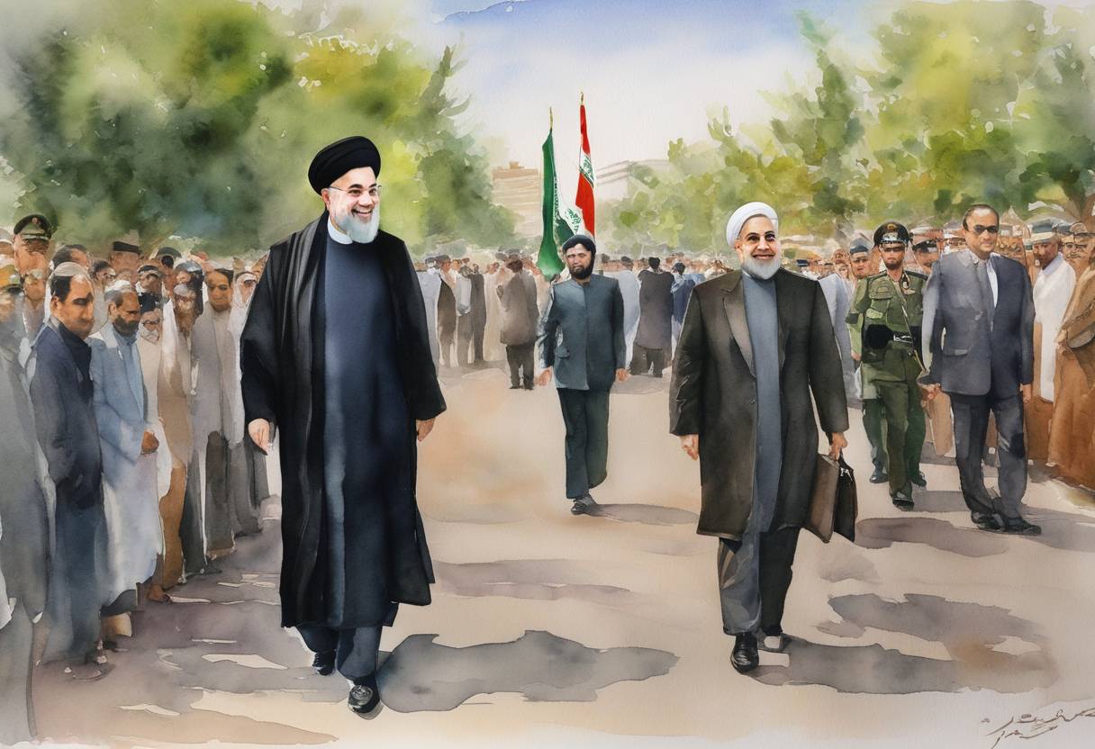 Watercolor painting based depiction of Hassan Rouhani is elected President of Iran, succeeding Mahmoud Ahmadinejad. His election represented a shift towards more moderate policies and improved international relations. (2013)