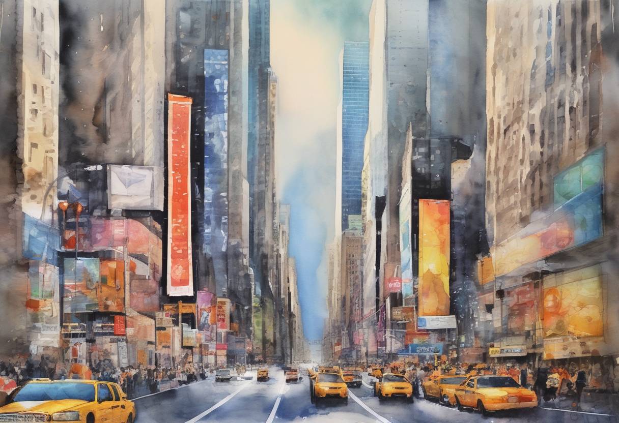 Watercolor painting based depiction of The global population officially reached 7 billion, according to the United Nations. (2011)