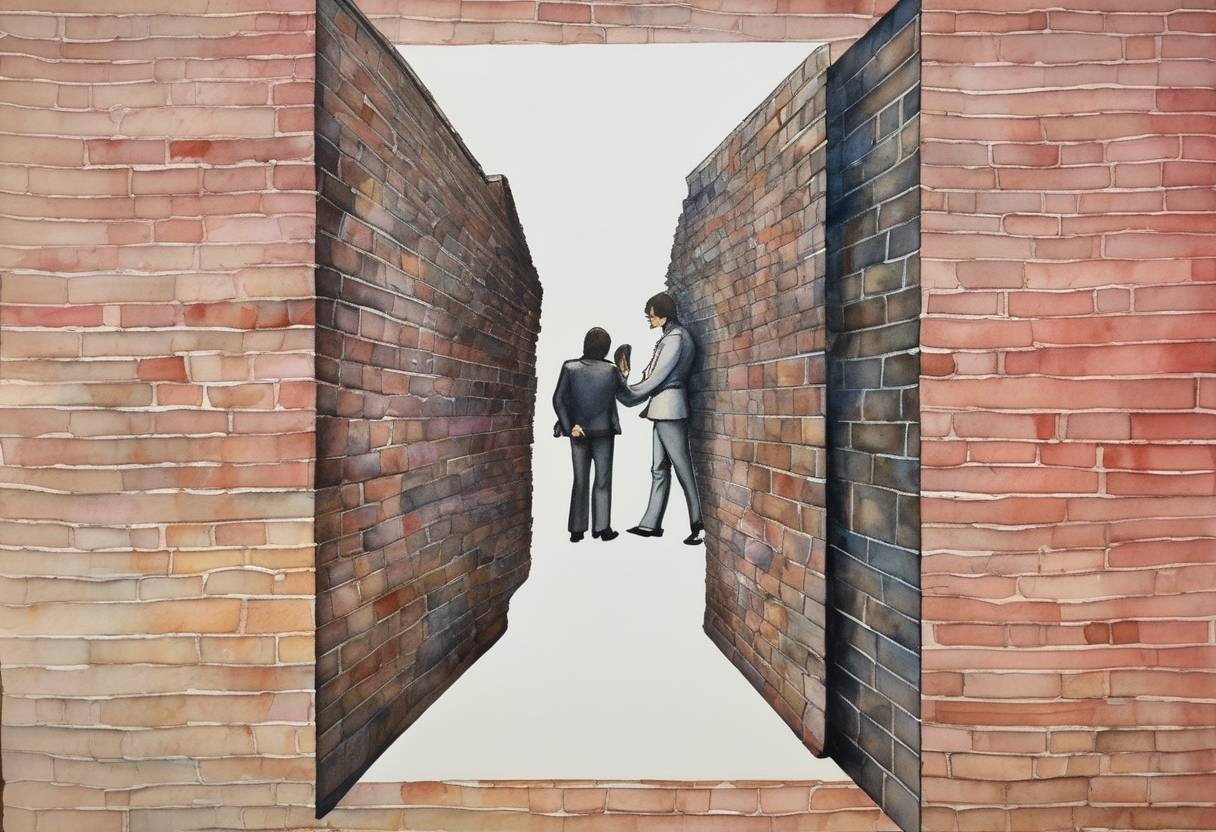 Watercolor painting based depiction of Pink Floyd released their iconic album 'The Wall', which became one of the best-selling albums of all time. (1979)