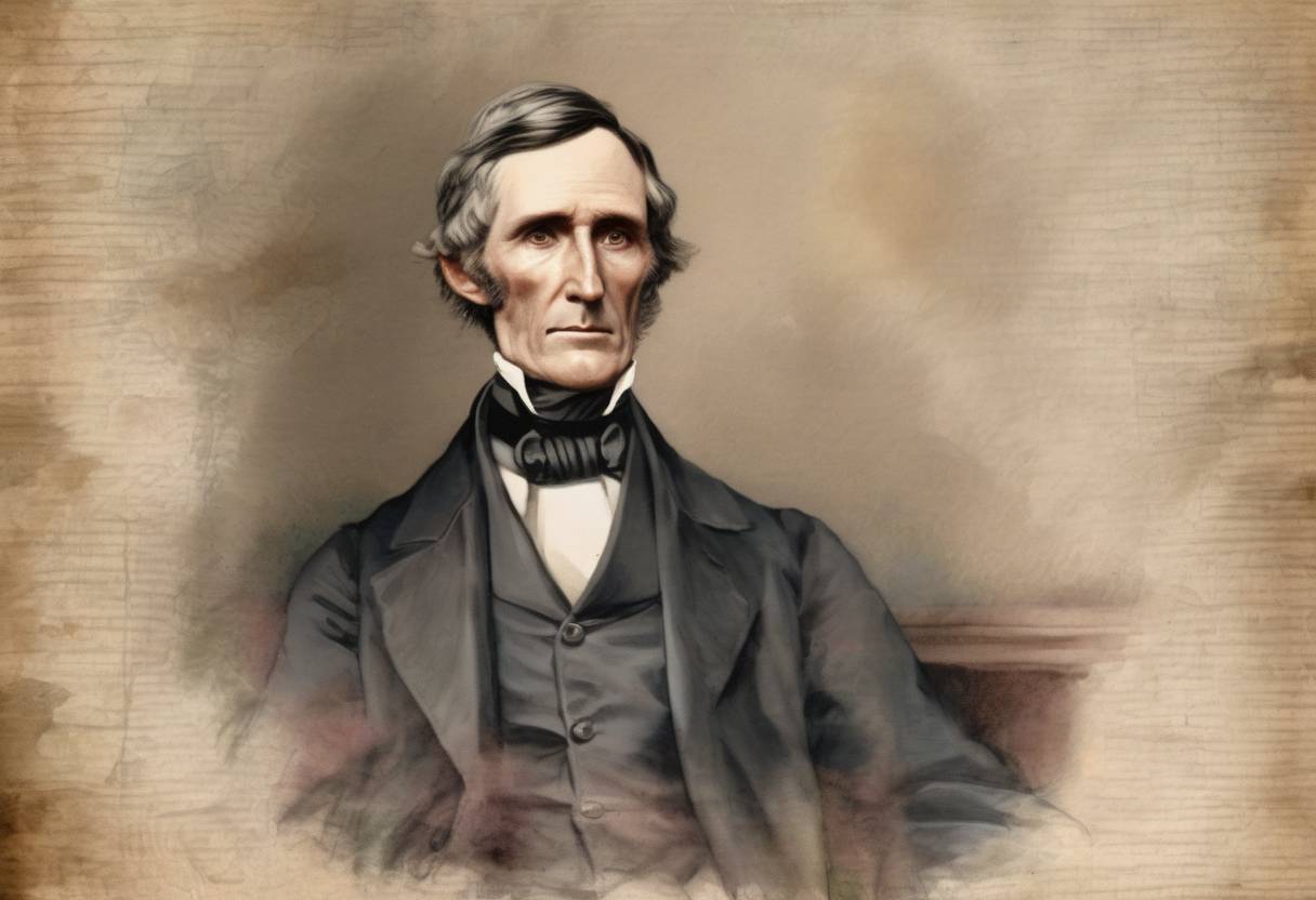 Watercolor painting based depiction of Jefferson Davis was elected as the provisional president of the Confederate States of America. (1861)