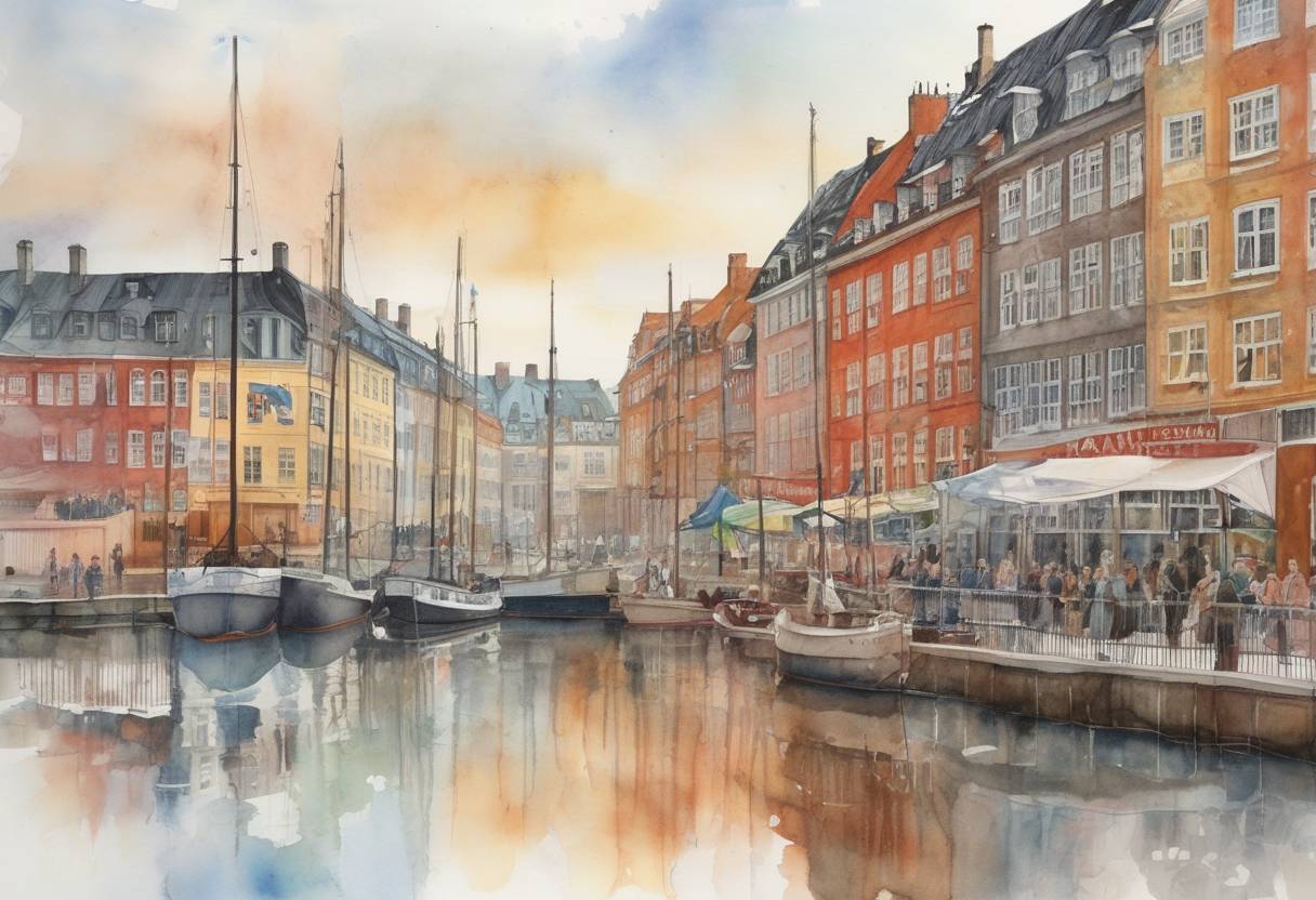 Watercolor painting based depiction of The Copenhagen Accord was drafted at the United Nations Climate Change Conference, aiming to combat climate change. (2009)