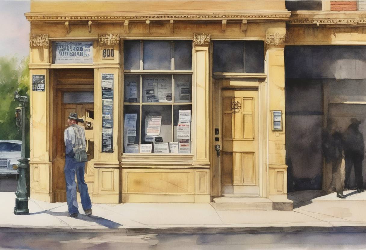 Watercolor painting based depiction of Western Union discontinues its telegram service, marking the end of an era for the telegraph industry. (2006)