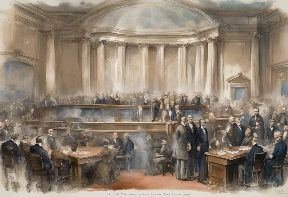 Watercolor painting based depiction of The U.S. Congress establishes the nickel, a five-cent coin, replacing the half dime. (1866)