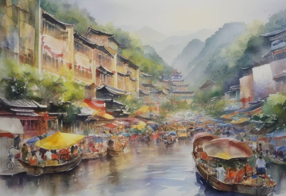 Watercolor painting based depiction of The Republic of China (Taiwan) held its third direct presidential election, with Chen Shui-bian winning a second term in office. (2004)
