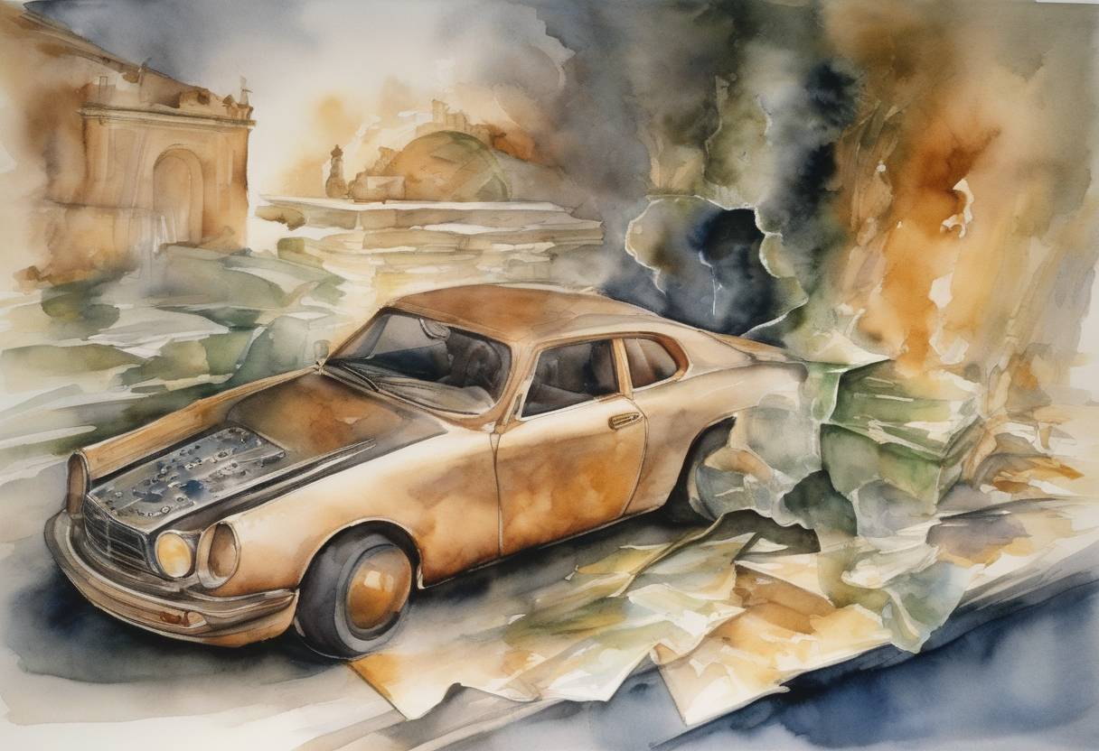 Watercolor painting based depiction of The Michelangelo computer virus was expected to significantly impact computers worldwide, prompting widespread media coverage and pushing companies to improve file security measures. Its activation on the birthdate of Michelangelo Buonarroti highlighted the increasing threat of cyber-attacks during this period. (1992)