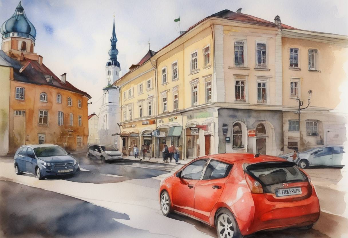 Watercolor painting based depiction of Estonia became the first country in the world to establish a national system of fast chargers for electric cars. (2010)