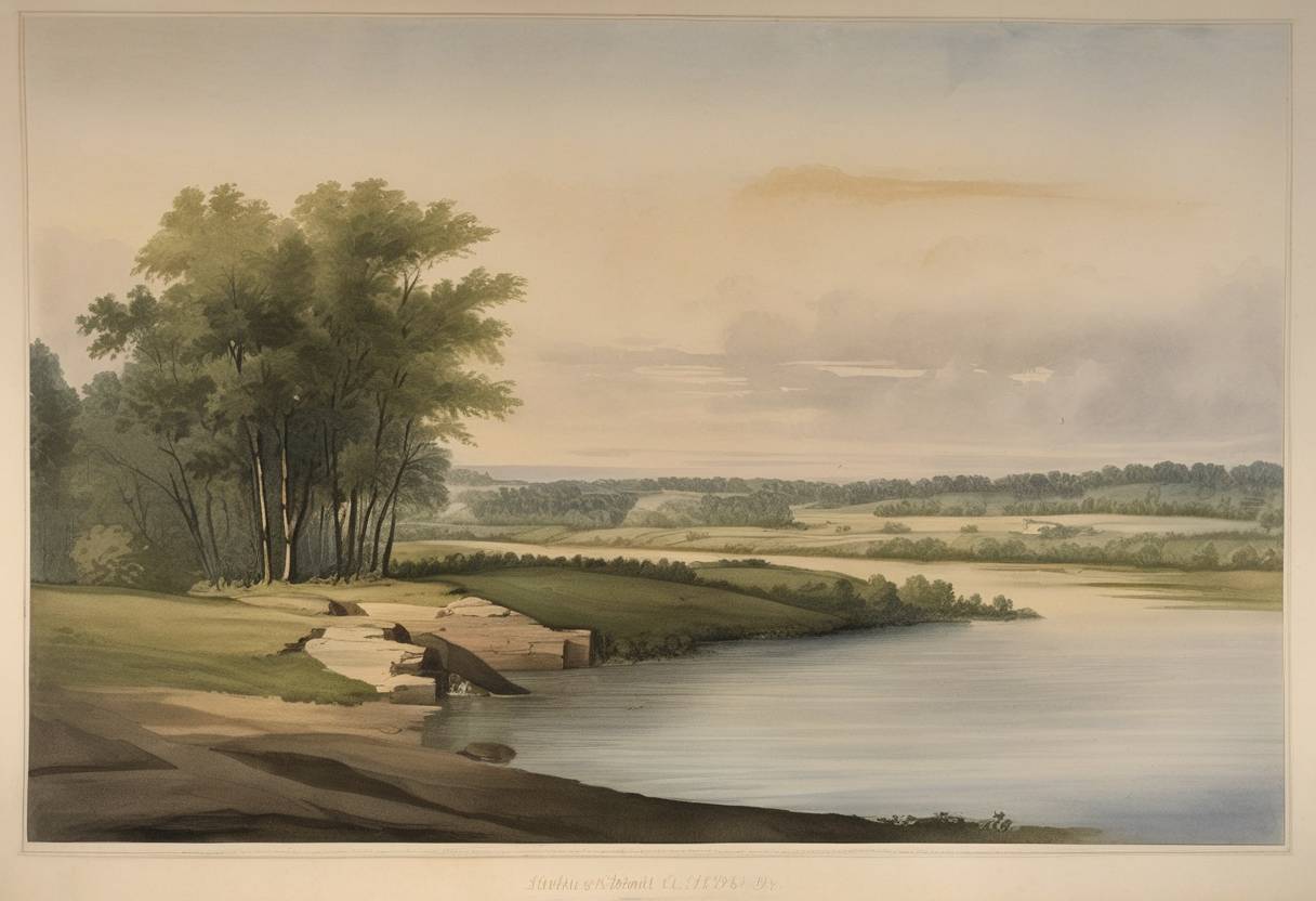 Watercolor painting based depiction of Illinois was admitted as the 21st state of the United States. (1818)