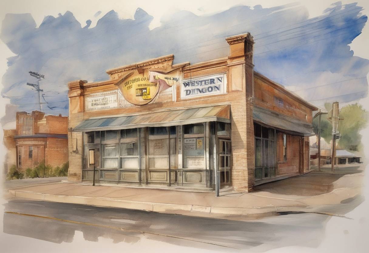 Watercolor painting based depiction of Western Union discontinues its telegram service, ending 150 years of telegraphy in the United States. (2006)
