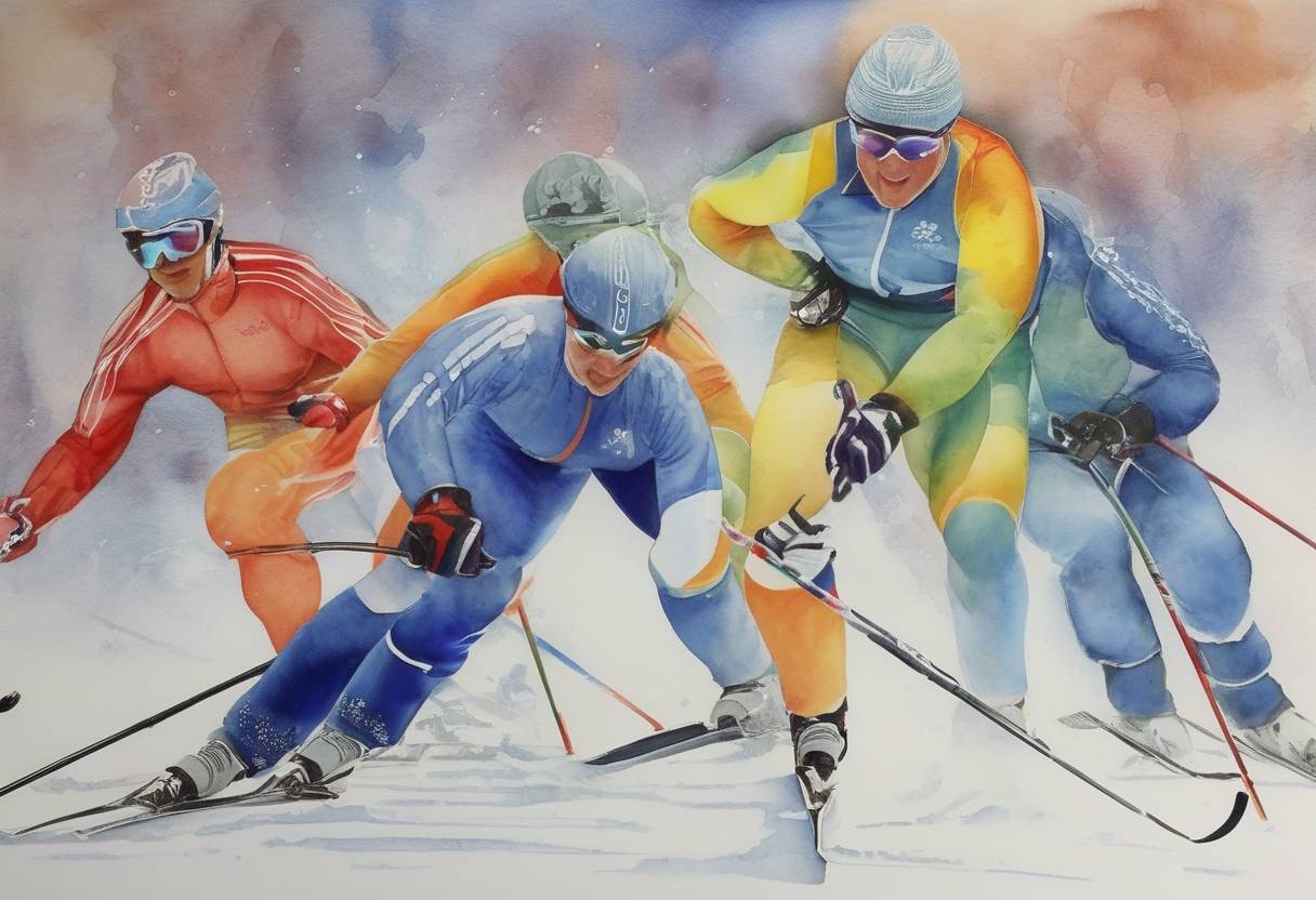 Watercolor painting based depiction of The XIX Olympic Winter Games opened in Salt Lake City, Utah, United States, marking the first Winter Olympics held in the United States since 1980. (2002)