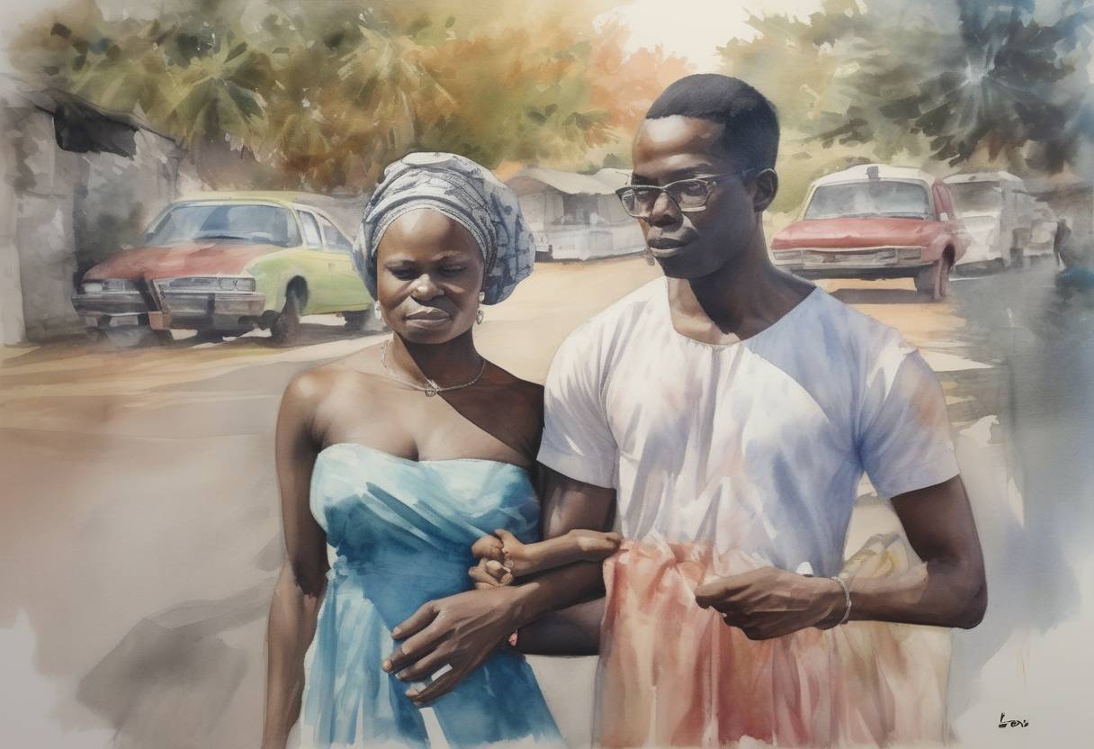 Watercolor painting based depiction of Nigeria passed the Same Sex Marriage (Prohibition) Act, which banned same-sex marriage and imposed penalties for public displays of same-sex relationships. (2013)
