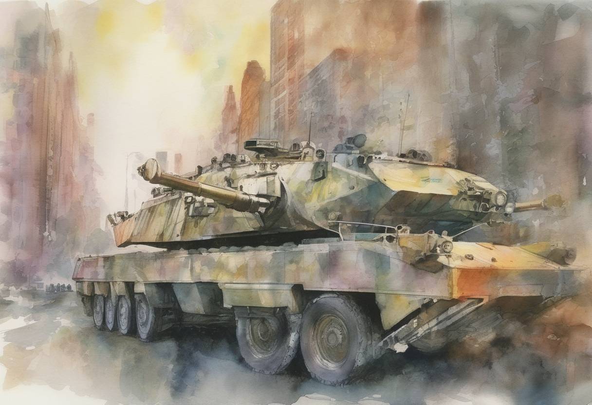 Watercolor painting based depiction of More than 170 countries agree to extend the Nuclear Non-Proliferation Treaty indefinitely and without conditions. (1995)