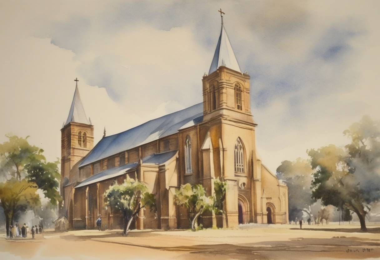 Watercolor painting based depiction of Rev. Ezekiel Samuel Kondo was consecrated as the first native African bishop of the Anglican Church in Rhodesia (now Zimbabwe). (1900)