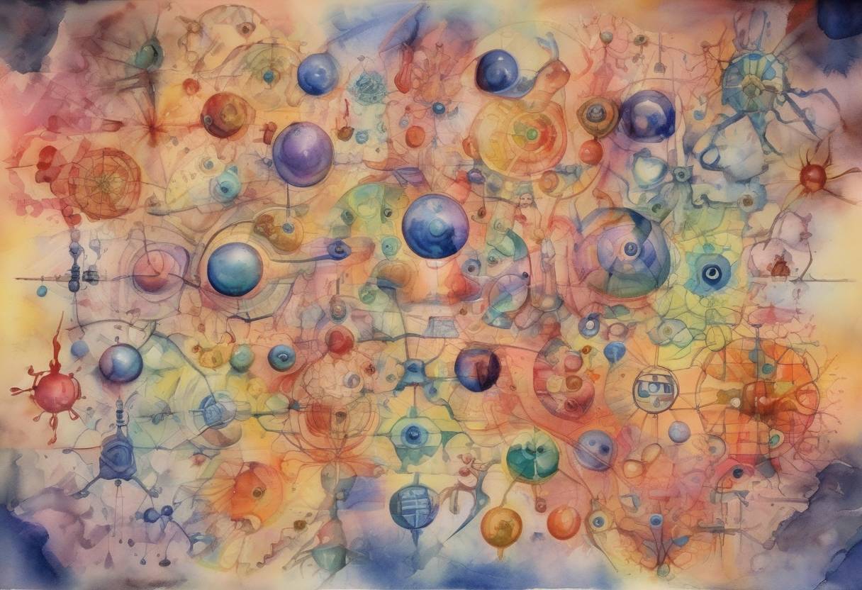 Watercolor painting based depiction of Albert Hofmann, a Swiss chemist, accidentally discovered the psychedelic effects of LSD when he unintentionally absorbed a small amount through his fingertips. (1943)